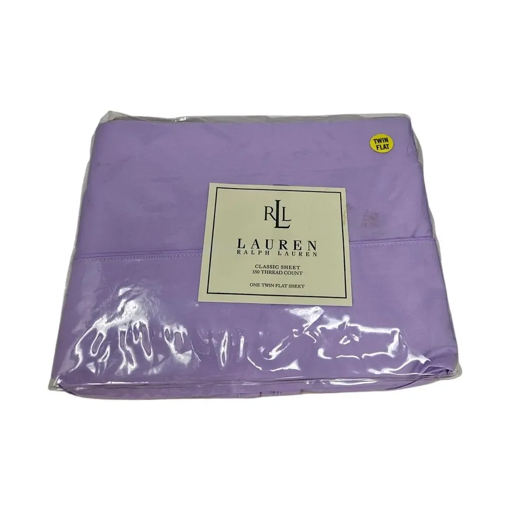 Vintage Deadstock Lauren Ralph Lauren Lavender Purple Twin Flat Sheet Cotton